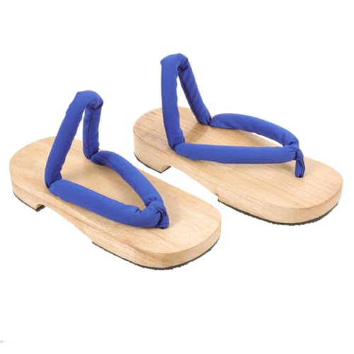 Warmhm 1 Paar Japanische Holzclogs für Frauen Komfortable Hausschuhe mit Sohle und Baumwollriemen für Innenbereich Geeignet für Rutschfest und von Warmhm