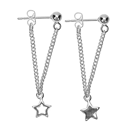 Warmhm 1 Paar Lange Quaste Ohrringe Silber mit Asymmetrischem Stern Design für Festivals Partys und Alltag Vielseitiger Schmuck für Frauen und Mädchen von Warmhm