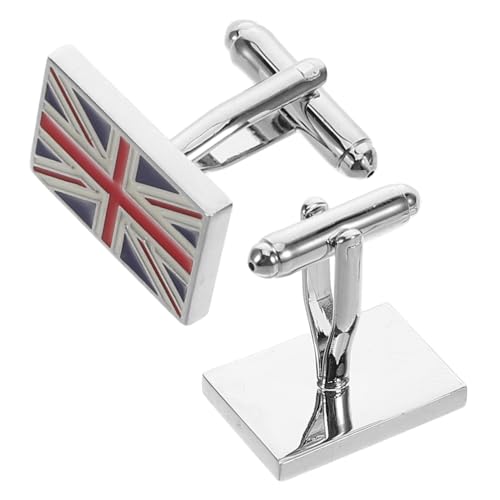 Warmhm Schicke Manschettenknöpfe für Anzüge Klassische Herren Manschettenknöpfe mit Britischer Flagge Robustes Messing Benutzerfreundliche Anbringung Elegantes Design für Formelle Anlässe von Warmhm