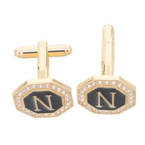 Warmhm Manschettenknopf Herren Mit Strasssteinen Buchstabendesign Klassische Smoking-accessoires Für Formelle Anlässe Und Business-anzüge von Warmhm