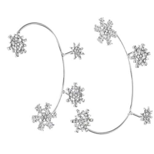 Warmhm Schneeflocken Ohrklemme Mit Strass Schneeflocken Ohrhaken Ohne Piercing Ohrclips Für Weihnachten Geburtstag Hochzeit Clubs Bars von Warmhm