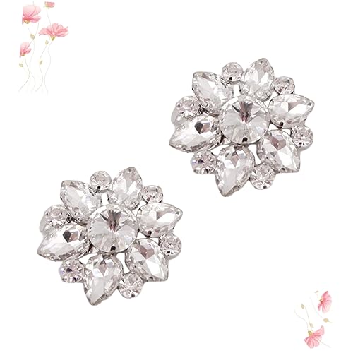 Warmhm 1 Paar Schuh Clips Abnehmbare Glitzer Schuhschnallen für Hochzeit und Party Silber DIY Dekoration für Damen Funkelnde Accessoires für Braut und Frauen von Warmhm