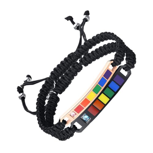 Warmhm 1 Paar Verstellbare Nylon Handseile Rainbow Weaving Armbänder für Stylische Armbänder Hochwertigem Material Geeignet für zu Weihnachten Geburtstagen und Feiertagen von Warmhm