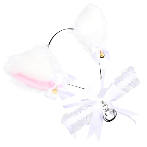 Warmhm 1 Satz Katzenohren Haarreif Set mit Glöckchen Adorable Cosplay Headband für Partys Kreative Accessoires für Frauen und Mädchen Robustes Material für Casual und Festtagslooks von Warmhm