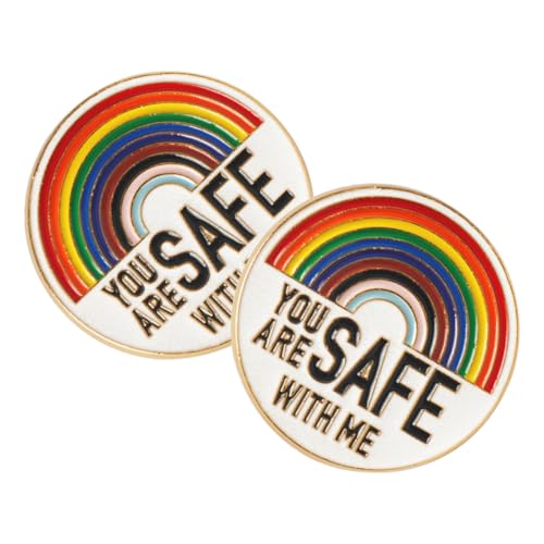 Warmhm 1 Satz Regenbogen Broschen Emaille Anstecknadeln You Are Safe Für Kleidung Und Taschen Dekorative Pins Für Und Für Jacken Rucksäcke Und Accessoires 2 Stück von Warmhm
