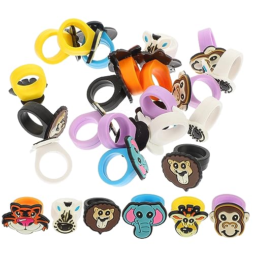 Warmhm 25stücke Bunte Klobige Ring Niedliche Tier Lustige Finger Ringe Wald Tiere Ring Dekorationen von Warmhm