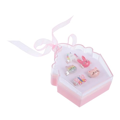 Warmhm 1 Schachtel Ringe Einstellbare Kunststoffringe für Süße Katzen Designs Rollenspiele und Geburtstagsfeiern Tolles für Kleinkinder und Vorschulkinder von Warmhm