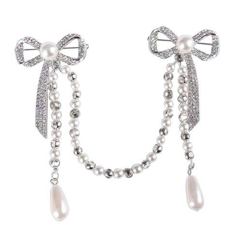 Warmhm 1 Stück Brosche für Damen mit Perlen und Quasten Stilvolle Anstecknadel Legierung für Kleider Taschen und Jacken Verleiht Jedem Outfit Einen Hauch von Glamour von Warmhm