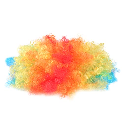 Warmhm 1 Stück Bunte Clown Perücke für Kostümpartys Karneval und Halloween Lustige Afro Wig für Erwachsene Zubehör für Aufführungen und Feiern Einheitsgröße von Warmhm