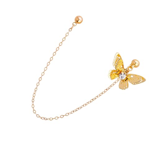 Warmhm 1 Stück Damen Ohrringe Clip Goldene Ohrringe Vintage Ohrschmuck mit Langen Fransen für Besondere Anlässe Geeignet für Partys Geburtstage und von Warmhm