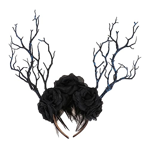 Warmhm 1 Stück Gothisches Haarband mit Federn Halloween Kostüm Zubehör für Erwachsene für Partys Cosplay und Unvergessliche Leicht und zu Tragen von Warmhm