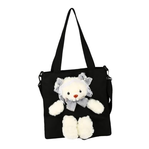 Warmhm 1 Stück Großer Lolita Canvas Umhängetasche mit Kleinem Bärenmotiv Trendige und Vielseitige Handtasche für Mädchen und Damen für Reisen und Freizeit Warmhm 1 Stück Großer Lolita Canvas Umhängetasche mit Kleinem Bärenmotiv Trendige und Vielseitige Handtasche für Mädchen und Damen für Reisen und Freizeit von Warmhm