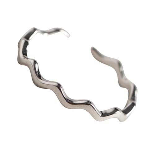 Warmhm 1 Stück Minimalistischer Dünner Tail Ring für Damen Verstellbarer Silberring im Design Eleganter Modeschmuck für Finger und Langlebig von Warmhm