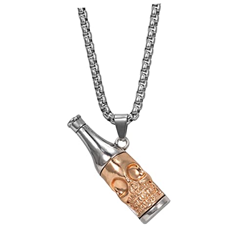 Warmhm 1 Stück Punk Style Halskette mit Flaschenöffner Anhänger für Männer Kreative Hip Hop Schmuckstück für Alltag und Partys und von Warmhm