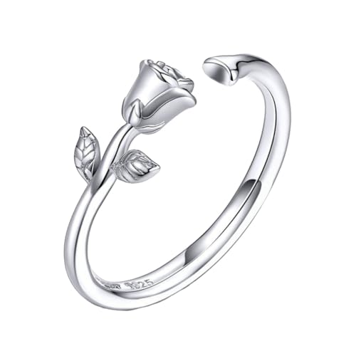 Warmhm 1 Stück Silber Finger Ring Verstellbarer Damen Ring Elegantes Schmuckstück für Anlässe Wie Weihnachten Partys und Geburtstage Chic und Hochwertige Handwerkskunst von Warmhm