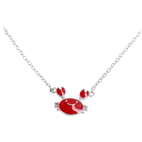Warmhm 1 Stück Sterling Silber Crab Pendant Halskette für Frauen Romantisches Schlichtes Design für Besondere Anlässe und Alltag Langlebig und Anlaufgeschützt Perfektes für von Warmhm