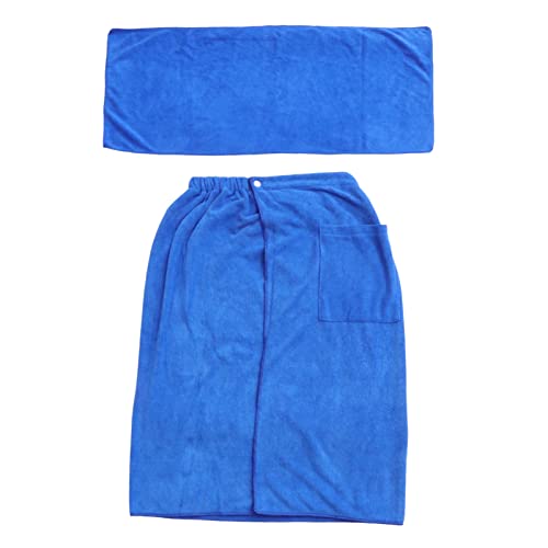 Warmhm 1 Stück Tragbare Bademantel Badewickel Saugfähiges Mikrofaser Badetuch für Männer für Strand Hotel und Zuhause Weiß Blau Warmhm 1 Stück Tragbare Bademantel Badewickel Saugfähiges Mikrofaser Badetuch für Männer für Strand Hotel und Zuhause Weiß Blau von Warmhm