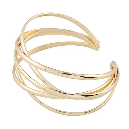 Warmhm 1 Stück Vintage Handkette Metall Offenes Armband im Klassischen Design für Besondere Anlässe Gold für Damen und Mädchen von Warmhm