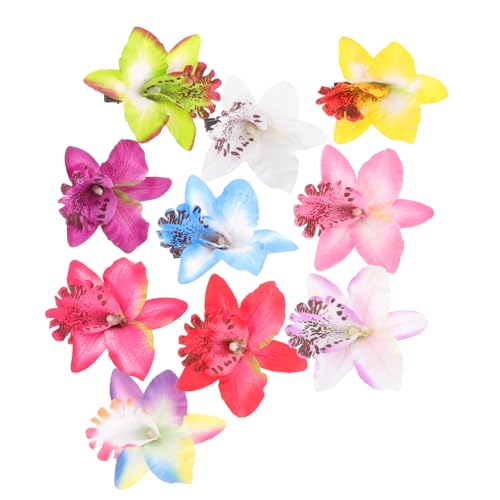 Warmhm 10 Stk Teiliges Bunte Orchideen Haarspangen Damen Dekorative Blumen Haarklammern Elegante Haarschmuckclips für Hochzeit Strandurlaub Party und Festliche Anlässe von Warmhm