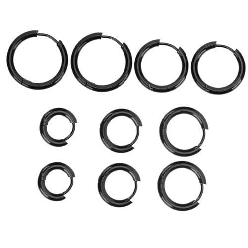 Warmhm 10 Stück Creolen Ohrringe Hypoallergene Runde Metallohrringe für Frauen Stilvolles Ohrschmuck für Modebewusste Damen Warmhm 10 Stück Creolen Ohrringe Hypoallergene Runde Metallohrringe für Frauen Stilvolles Ohrschmuck für Modebewusste Damen von Warmhm