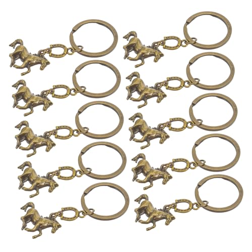 Warmhm 10 Stück Metall Pferde Charms Anhänger für Handtaschen Rucksack und Autoschlüssel als Neujahrsgeschenk und Party Mitgebsel für Chinesische Neujahr von Warmhm