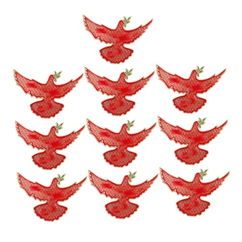 Warmhm 10 Stück Teiliges Friedens Tauben Broschen Metall Pin mit Olivenzweig Vielseitig als Brust oder Schalclip für Damen und Herren Modisches Accessoire für Kleidung Taschen Rucksäcke von Warmhm