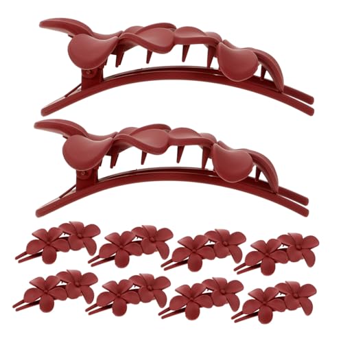 Warmhm 10 Stück Teiliges Matte Haarklammern mit Blumenmotiv Rutschfeste Haarklammern für Dickes Langes Haar für Damen Vielseitige Haarspangen für Alltag und Festliche Anlässe von Warmhm