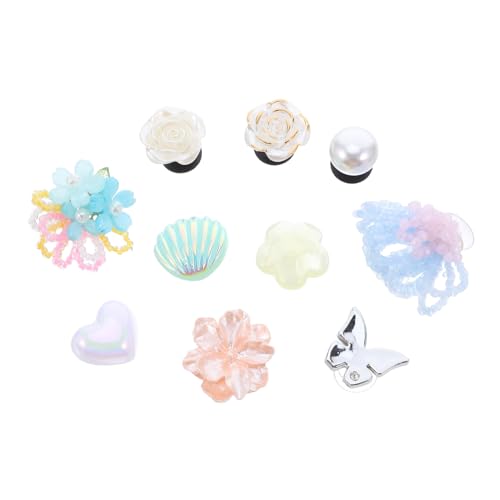 Warmhm 10 Stück Teiliges Schuhblumen Schmetterlings-clips Abnehmbare Handgefertigte Schuhschmuck-broschen in Pastellblau und Silber Vielseitig für Hochzeit Party und Alltag Langlebige von Warmhm