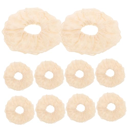 Warmhm 10 Stück Teiliges Weiße Spitzen Haargummis Handgefertigte Große Gehäkelte Scrunchies Weiche Elastische Jumbo Haarschleifen für Damen Sicherer Halt Schonendes Haarschmuck von Warmhm