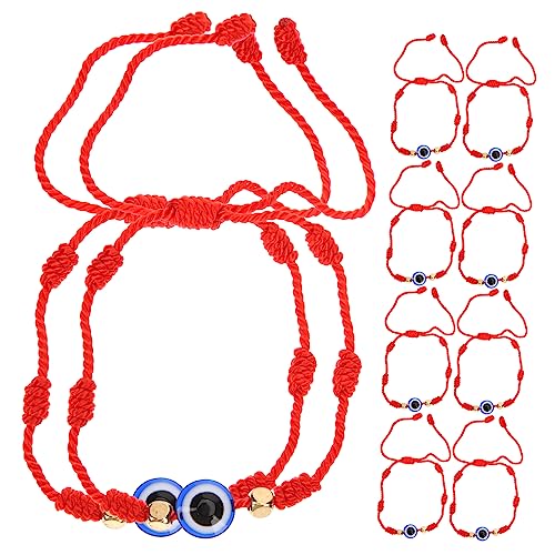 Warmhm 10 Stück Verstellbare Pack Evil Eye Armbänder Handgefertigte Rote Fadenarmbänder für Damen und Herren Modisches Schutzaccessoire als für Besondere Anlässe von Warmhm
