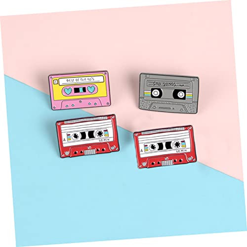 Warmhm 12 Stck Teiliges Vintage Anstecknadeln Retro Kassette Broschen Kreative Kleidung Dekoration Geschenkidee für Freunde von Warmhm