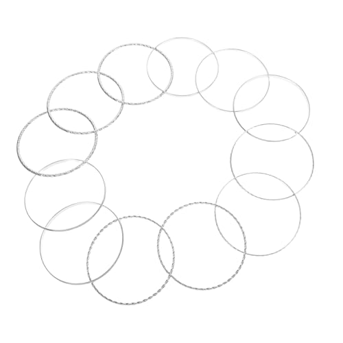 Warmhm 12 Stück Teiliges Armband Set Damen Mehrlagige Stapelbare Silberfarbene Chunky Armreifen Boho Stil Langlebige Legierung Texturierte Vintage Schmuck für Alltag Hochzeit Party von Warmhm
