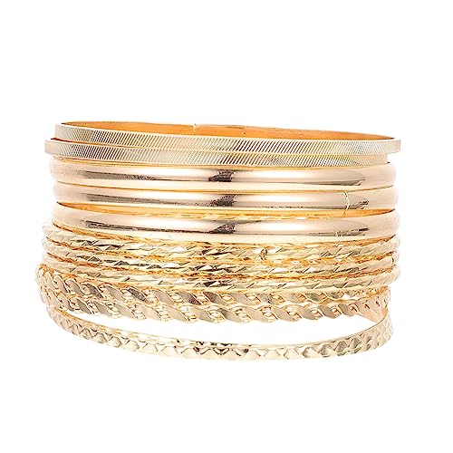Warmhm 12 Stück Teiliges Damen Armband aus Goldenem Legierungs Boho Stil Mehrlagige Armschmuck für Alltag Party und Leichtes Modisches Schmuck Accessoire von Warmhm