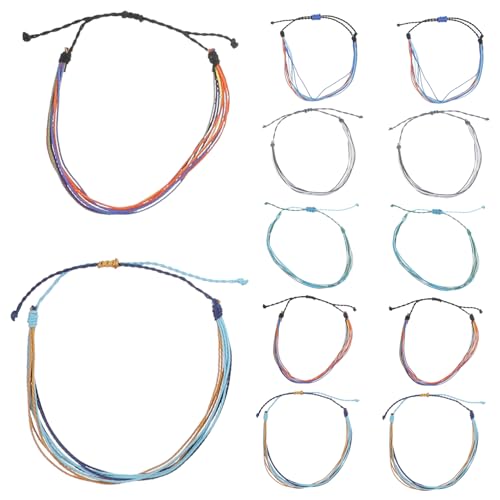 Warmhm 16 Stück Teiliges Boho Fußkettchen Damen Geflochtene Armbänder Strand Sommer Schmuck Verstellbar Charm Fußkette für Frauen und Mädchen Zufällige Farbe Zufällige Farbe von Warmhm