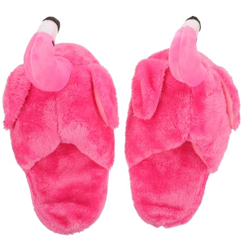 Warmhm 1Paar Damen Hausschuhe Flamingo Design Rutschfeste Warme Pantoletten Memory Schaum für Innenbereich mit Stylischer Farbe und Einzigartigem Tiermotiv von Warmhm
