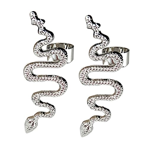 Warmhm 1 Paar Schlangen Ohrclips Damen Manschetten Ohrringe Nicht Durchdringende Ohrknochen Clips im Punk Stil Eleganter Ohrschmuck für Frauen für Besondere Anlässe von Warmhm