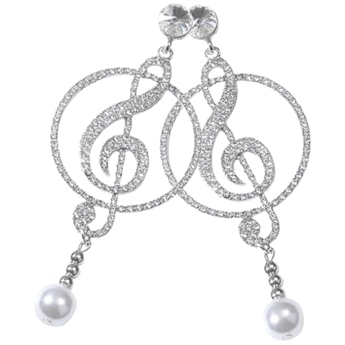 Warmhm Baumelnde Ohrringe Mit Musiknoten Für Frauen Strass-tropfenohrringe Schmuckgeschenk von Warmhm