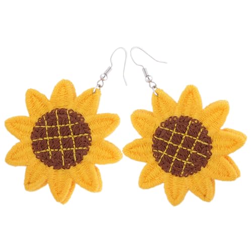 Warmhm Sonnenblumen Ohrhänger für Damen Handgefertigte Blumen Tropfenohrringe Metall Hängeohrringe für Sommer Festivals Hochzeiten Warmhm Sonnenblumen Ohrhänger für Damen Handgefertigte Blumen Tropfenohrringe Metall Hängeohrringe für Sommer Festivals Hochzeiten von Warmhm