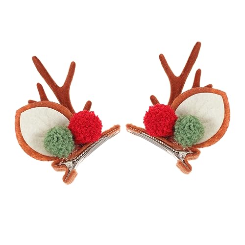 Warmhm 1Paar Weihnachts Haarspangen mit Rentiergeweih Niedliche Haarnadeln Langlebige Weihnachtsdekoration für Festlicher Haarschmuck von Warmhm