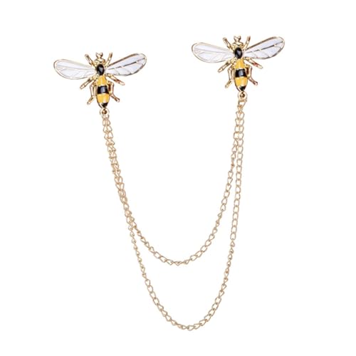 Warmhm 1Stück Biene Kragenbrosche mit Quaste Stilvolle Hemd Kette für Damen und Herren Anstecknadel für Kleidung Jacken und Accessoires von Warmhm