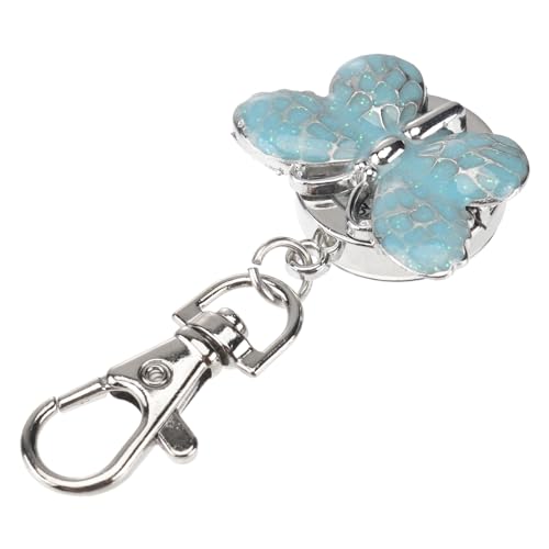 Warmhm 1 Stück Schlüsselanhänger Taschenuhr Quarz Uhr für Mädchen Cartoon Design Tragbare Hängeuhr mit Großer Ziffern für Einfaches Ablesen für Studenten und Frauen Blau von Warmhm