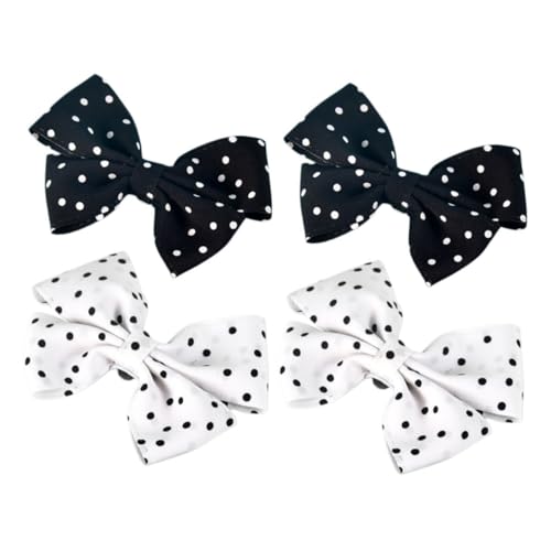 Warmhm 2 Paare Abnehmbare Schleifen schuhclips Punkte Schwarz Weiß Stoff bowknot Dekoration für Damen High Heels Flats Taschen Vielseitiges Zubehör für Hochzeit Party und Alltag von Warmhm