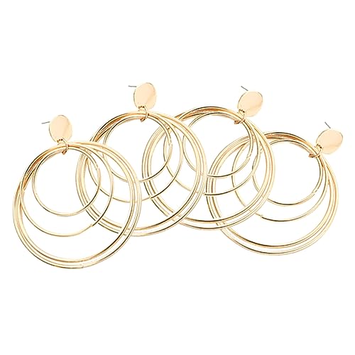 Warmhm 2 Paare Damen Creolen Ohrringe Mehrschichtige Runde Hoop Ohrstecker Modischer Schmuck Leichtes Legierungsmaterial Hautfreundlich Alltag Party von Warmhm