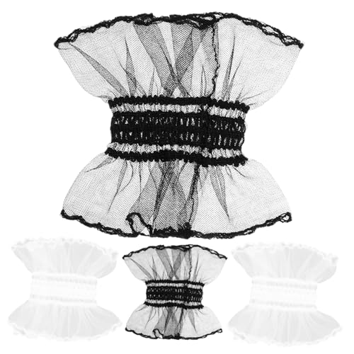 Warmhm 2 Paare Damen Spitzen Handgelenkmanschetten Atmungsaktive Fingerlose Spitzenstulpen Leichtes Dekoratives Mode Accessoire für Kleider Pullover Blusen Passend für Jahreszeiten von Warmhm