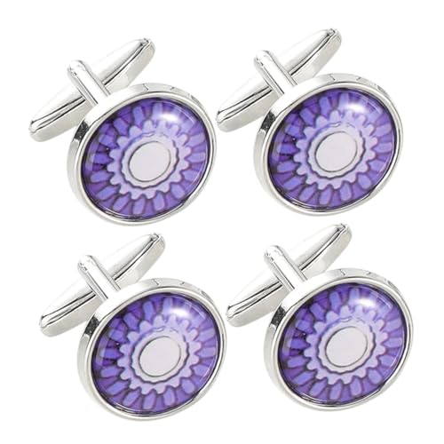 Warmhm 2paare Runde Manschettenknöpfe Für Herrenhemden Floraler Design Umschlagmanschetten Legierung Hochzeit Geschäftstreffen Anlässe Leicht Angenehm von Warmhm