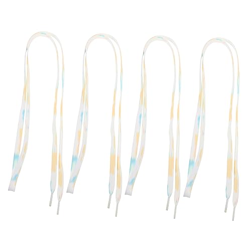 Warmhm 2 Paare Flache Kreative Schnürsenkel Bunte Reißfeste Schuhbänder Vielseitig für Sneaker Canvas und Freizeitschuhe Modisch und Langlebig für Damen und Herren von Warmhm