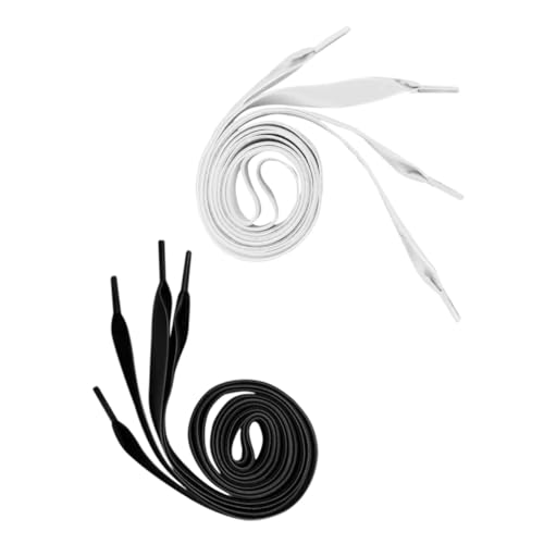 Warmhm 2 Paare Flache Schnürsenkel aus Samtigem Material Langlebige Schuhbänder für Sneaker Sportschuhe Turnschuhe Schwarz und Weiß Passend für Herren und Damen von Warmhm