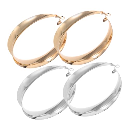 Warmhm 2 Paare Große Creolen Damen Geometrische Hohle Metallohrringe Leicht Modern Elegant Für Büro Und Party von Warmhm