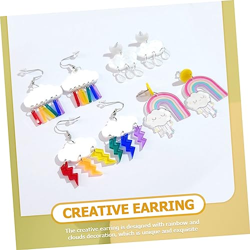 Warmhm 2 Paare Transparente Wolken Ohrringe Damen Regenbogen Cartoon Ohrstecker Hautfreundlich Modisch Alltag Party Schmuck Warmhm 2 Paare Transparente Wolken Ohrringe Damen Regenbogen Cartoon Ohrstecker Hautfreundlich Modisch Alltag Party Schmuck von Warmhm
