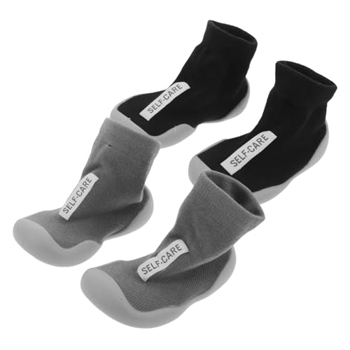 Warmhm 2 Paare Weiche mit Rutschfester Sohle Weiche Krabbelschuhe für Jungen und Mädchen von Warmhm
